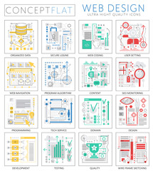 Poster - Infographics mini concept Web design icons for web. Premium quality design web graphics icons elements. Web design concepts.
