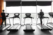 © Africa Studio - Interior of gym with modern treadmills