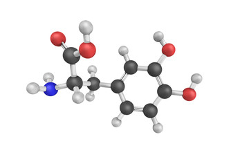 Wall Mural - DL-DOPA, a beta-hydroxylated derivative of phenylalanine. The D-