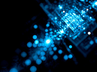 Wall Mural - technology bubbles blur - abstract digitally generated image