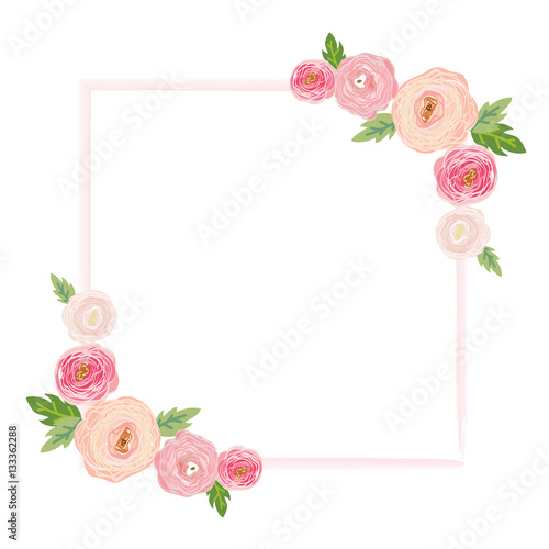 Download Vector illustration of a beautiful floral border with rose ...