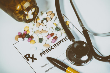 Wall Mural - prescription for drugs against diseases