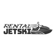 Jet Ski rental logo, badges and emblems isolated on white background. Watercraft transport .