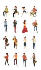 Canvas Print - People Isometric Icons Set