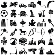 Toy Icon Collection - Vector Silhouette Illustration