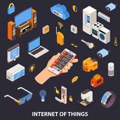 Sticker - Internet Of Things Control Isometric Poster