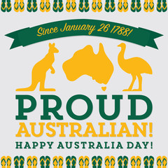 Retro sash Australia Day card in vector format.