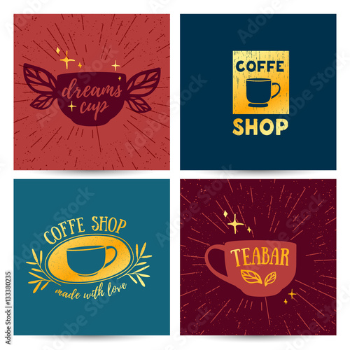Download Set design template menu, card, poster with retro vintage ...