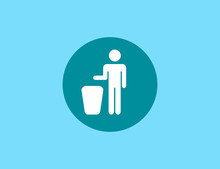 Vector Person Drog Garbage Ecology Sign Icon