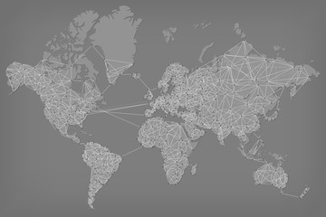 Poster - Abstract Telecommunication World Map - Detailed EPS10 vector design - Organized layers