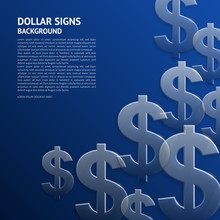 Vector Background With Glossy, Transparent Dollar Signs.