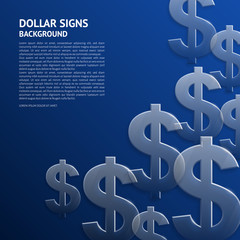 Wall Mural - Vector background with glossy, transparent dollar signs.