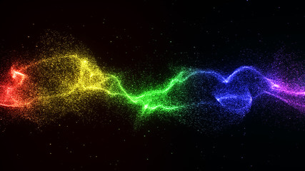 Wall Mural - colorful energy wave particle element.