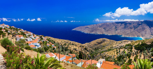 Canvas Print - Authentic traditional Greece - beautiful Andros island. Cyclades