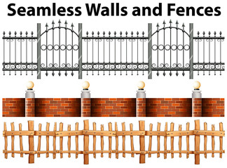 Seamless walls and fences