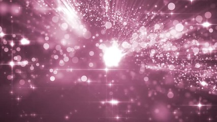 Wall Mural - space with the pink particles and waves. loop background animation.