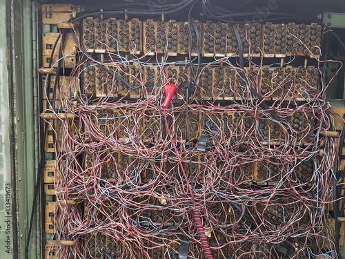 inside telephone wiring cabinet in thailand buy this stock photo Wiring Under Cabinet inside telephone wiring cabinet in thailand