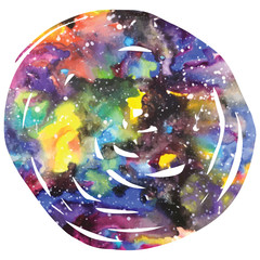 Wall Mural - watercolor galaxy background.