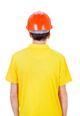 Canvas Print - Man Rear View in Hard Hat