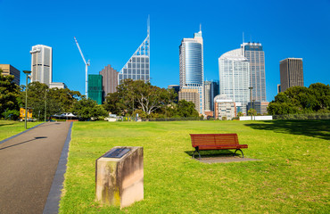 Canvas Print - Skyscrapers of Sydney seen from Royal Botanical Garden