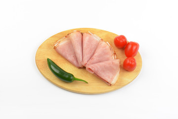 Sticker - ham with cherry tomatoes and chili pepper