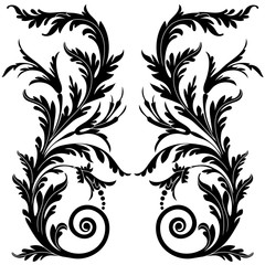 Vintage baroque ornament, corner. Retro pattern antique style acanthus. Decorative design element filigree calligraphy vector. - stock vector