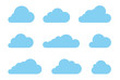 Cloud shapes design vector set. Data technology icons pack