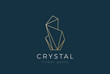 Crystal Gems Logo design Linear. Jewelry Fashion Luxury icon