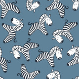 Fototapeta Dinusie - Seamless pattern with zebras