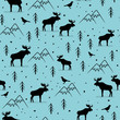 Seamless pattern with elks