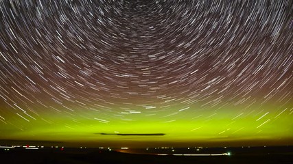 aurora and star trails