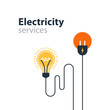 Electricity connection, electrical services and supply, energy saving