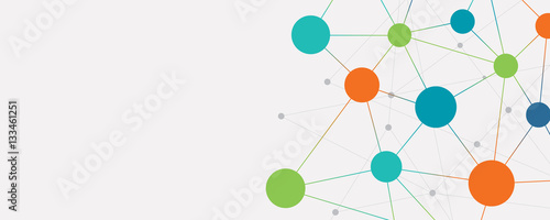 Color Abstract Social Network Connection Banner Background Concept