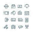 © MicroOne - Advertising, media advertise, advertisement internet channels vector icons
