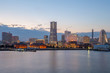 Night view of Yokohama bayside and landmark Tower