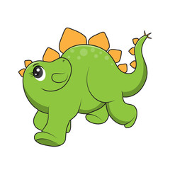  illustration of cute dinosaurs cartoon EPS10 File on white backg