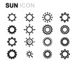 © skarin - Vector line sun icons set