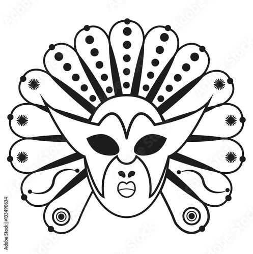 Vector Illustration Of A Carnival Mask For Coloring
