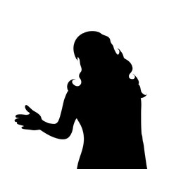 Sticker - Vector silhouette of woman.