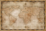 Fototapeta Mapy - aged or old world map stylization