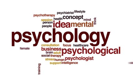 Poster - Psychology animated word cloud, text design animation.