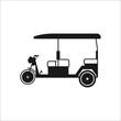 Auto rickshaw symbol silhouette icon on background