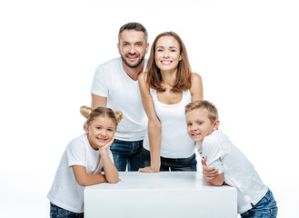 Wall Mural - Happy family with two children