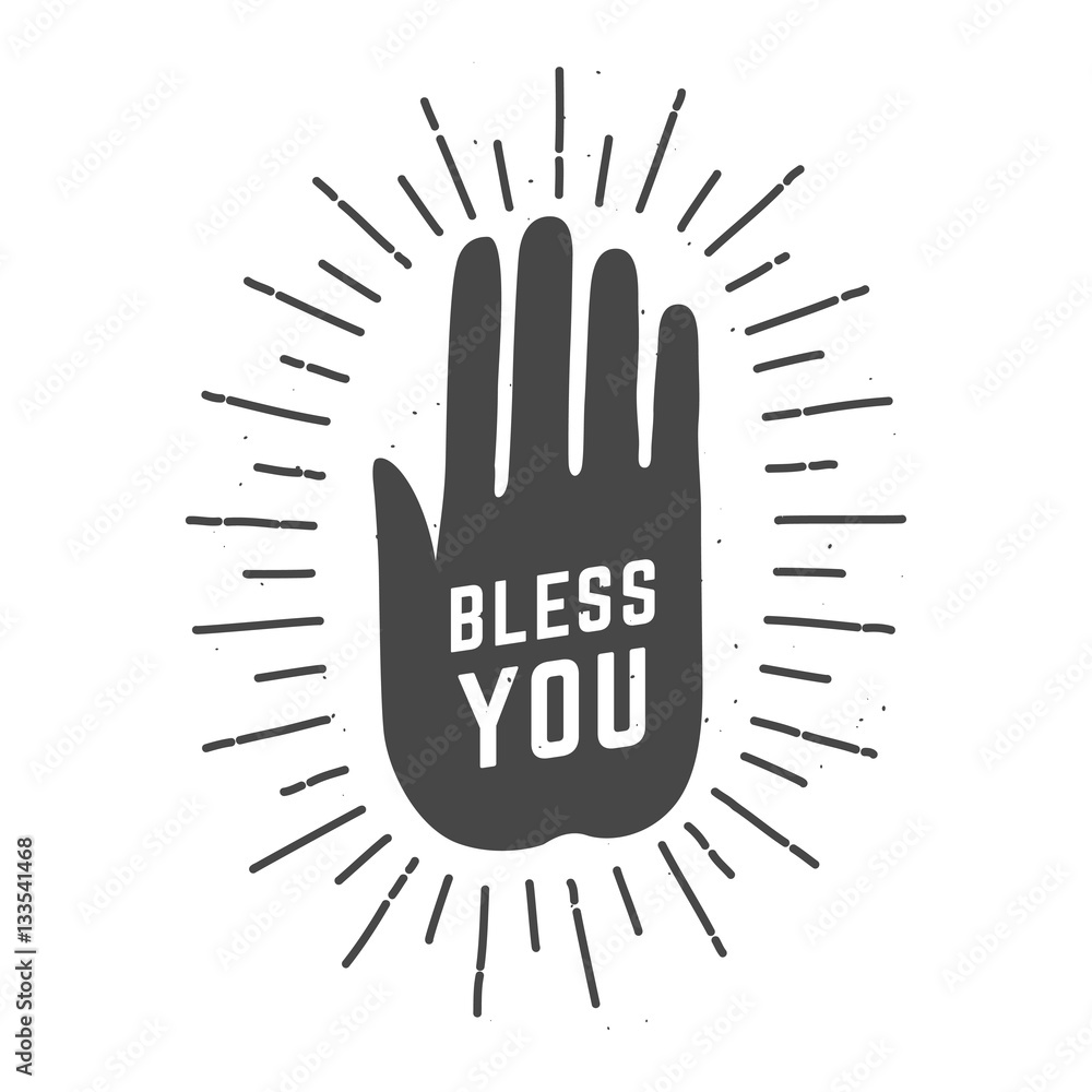 bless you hand palm, vector illustration logo Stock Vector | Adobe Stock