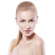 © AnnaDemy - Beauty. Blonde woman with ponytail. Fresh clean skin, neutral ma