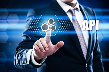 Wall Mural - business, technology, internet concept on hexagons and transparent honeycomb background. businessman