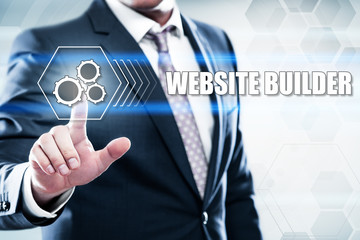 Wall Mural - business, technology, internet concept on hexagons and transparent honeycomb background. businessman