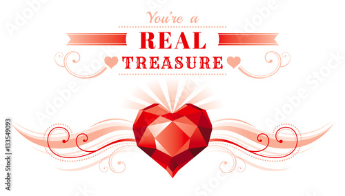 Happy Valentines Day Border Ruby Gem Treasure Heart Romance