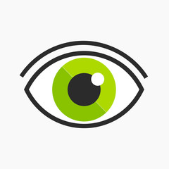 Wall Mural - green eye logo