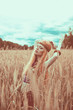 © dashamuller - Hippie blone girl cheerful, peaceful and free. Summer time